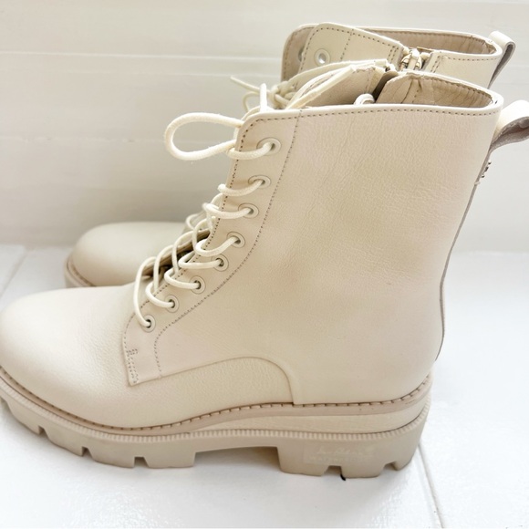 Sam Edelman Garret Platform Combat Boot soft leather cream ivory size 8.5 - Picture 5 of 9